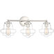 Vintage 3 Light 26 inch Polished Nickel Bathroom Vanity Light Wall Light